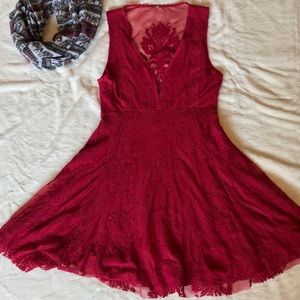 Free People red lace dress